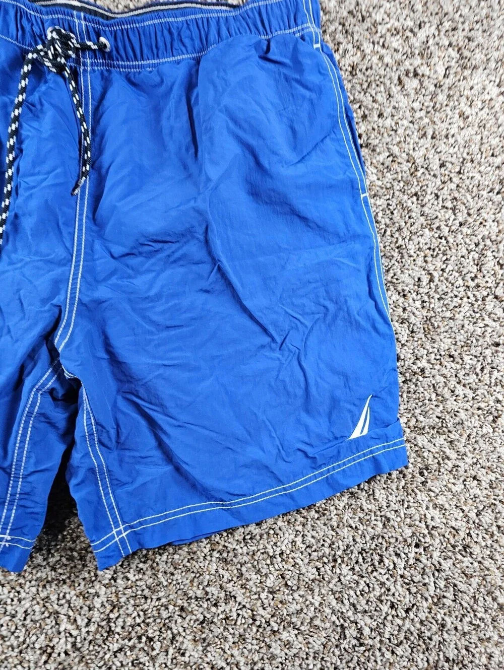 Nautica Mens Sz XL Mesh Lined Swim trunks Swimsuit Bright Blue